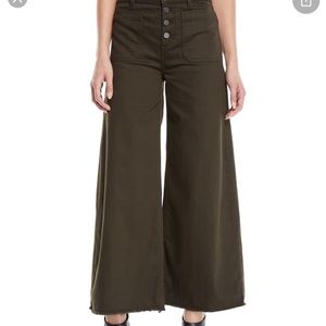 NWOT Elizabeth & james carmine wide leg high waist olive jeans